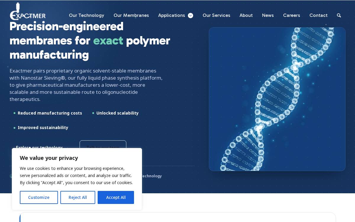 Exactmer website preview