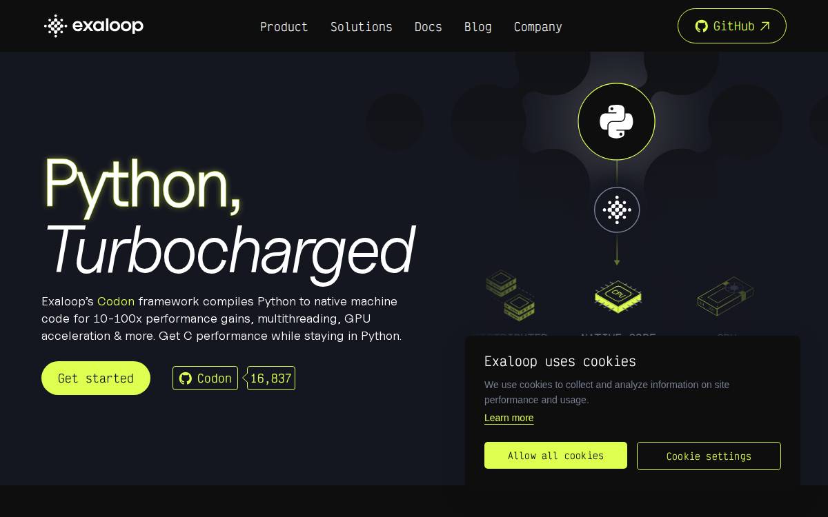 Exaloop website preview
