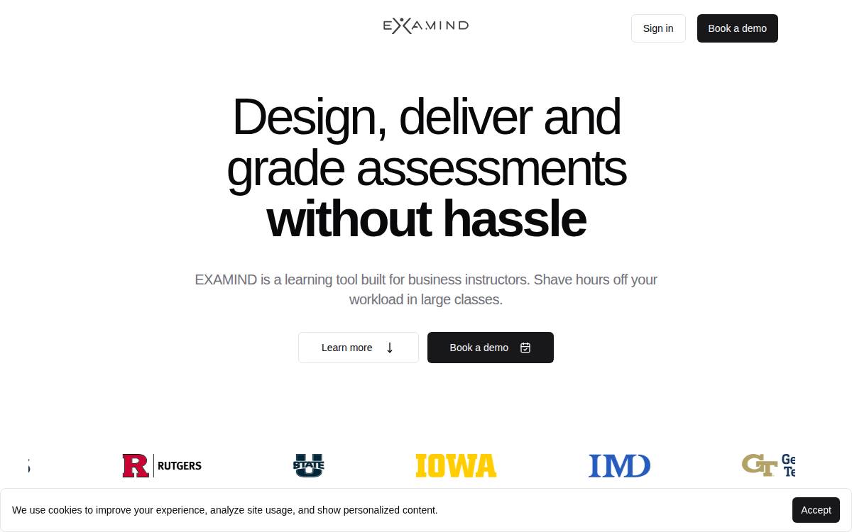 Examind AI website preview