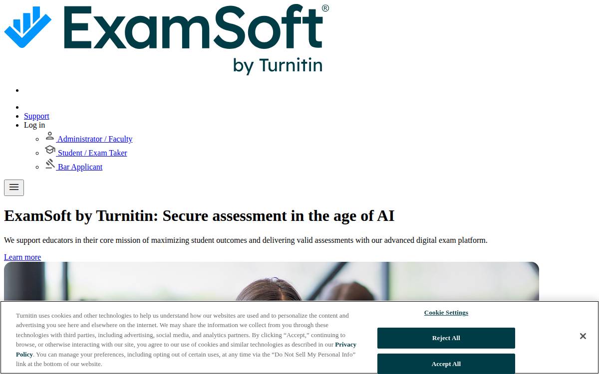 ExamSoft website preview