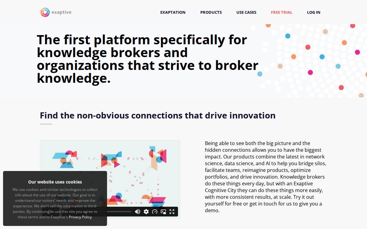 Exaptive website preview