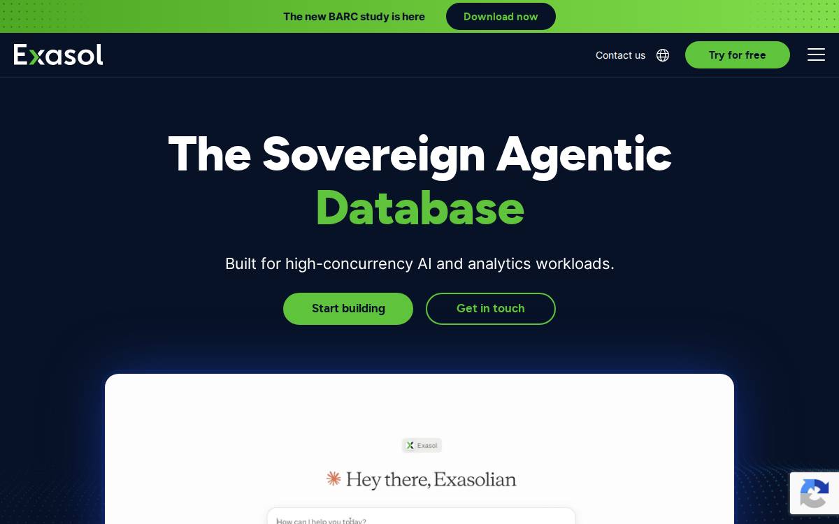 exasol website preview