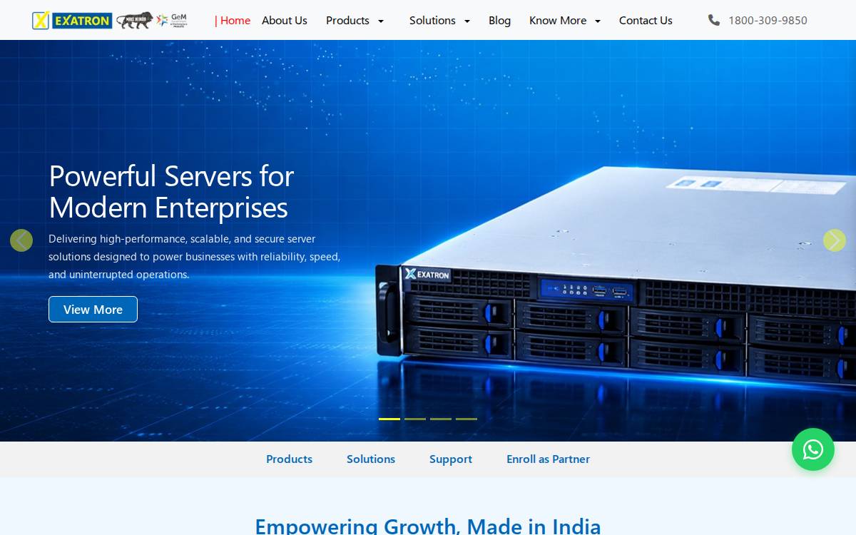 Exatron website preview