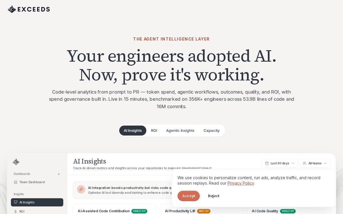 Exceeds website preview