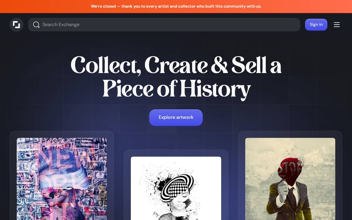 Exchange Art website preview