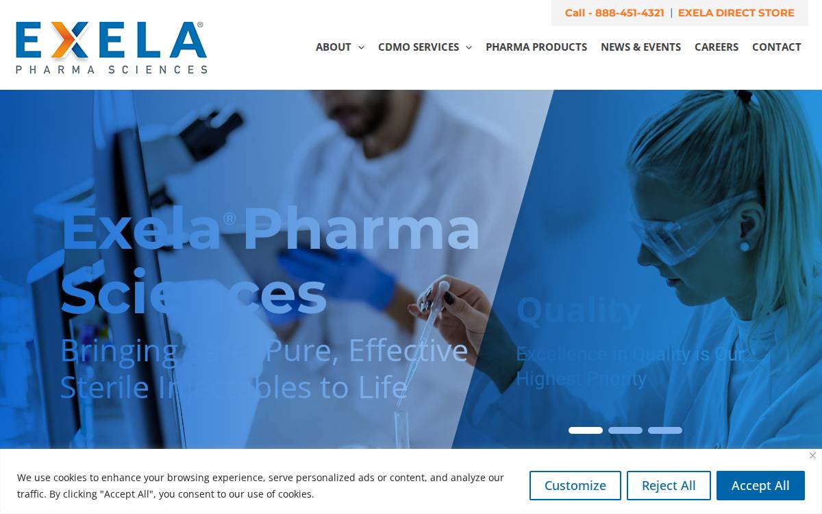 Exelapharma website preview