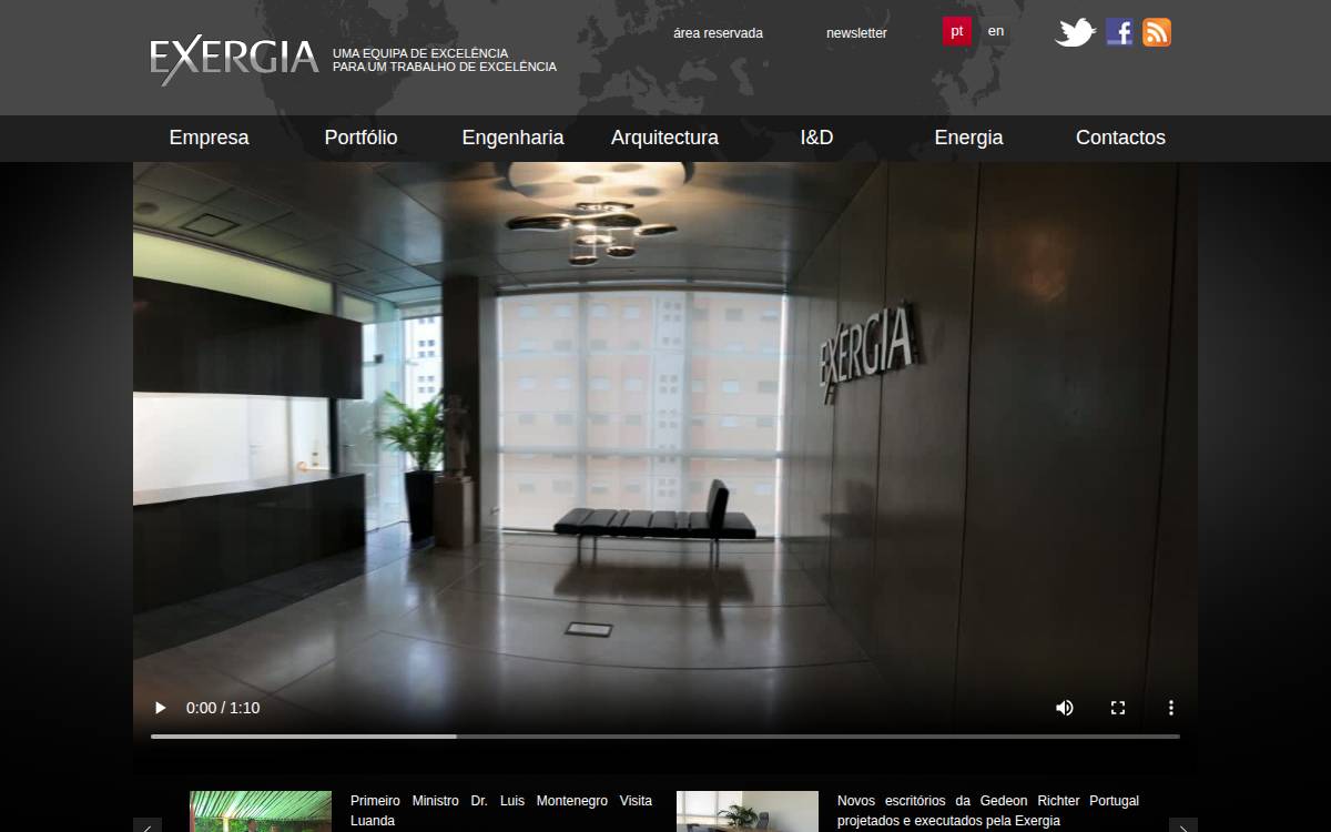 Exergia website preview