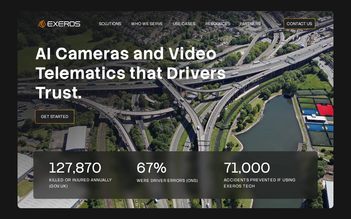 Exeros website preview