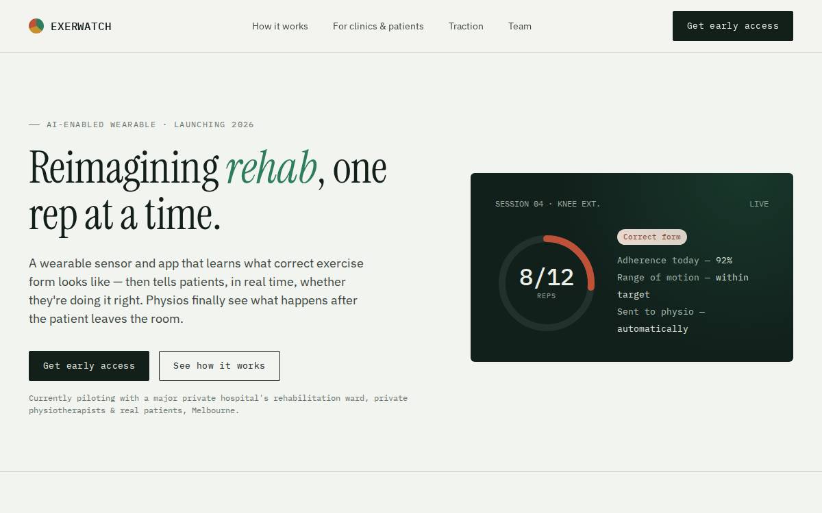 ExerWatch website preview