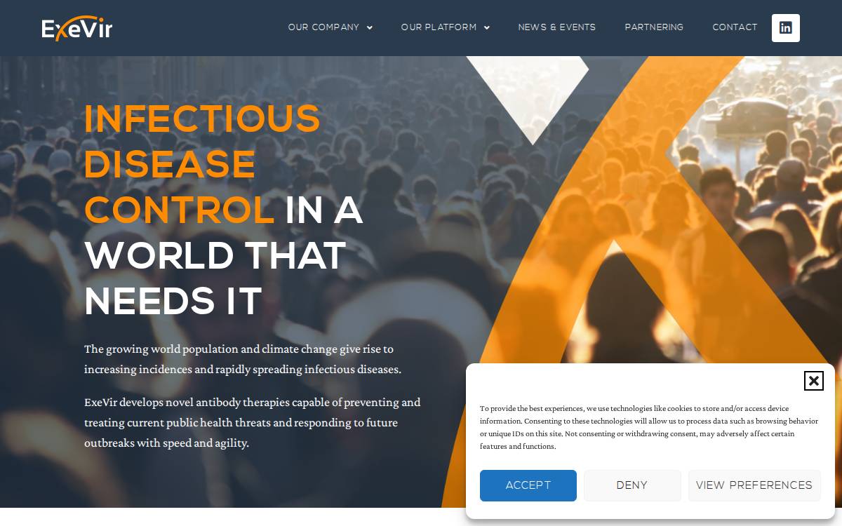 Exevir website preview