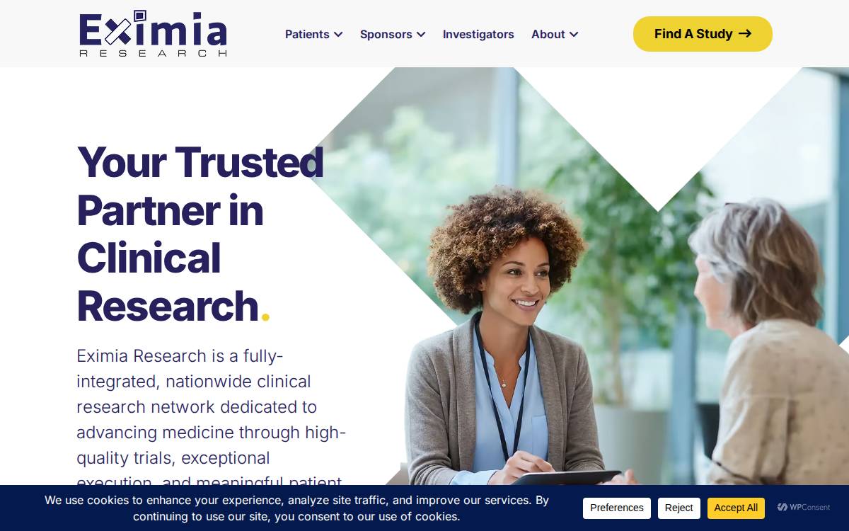 Eximiaresearch website preview
