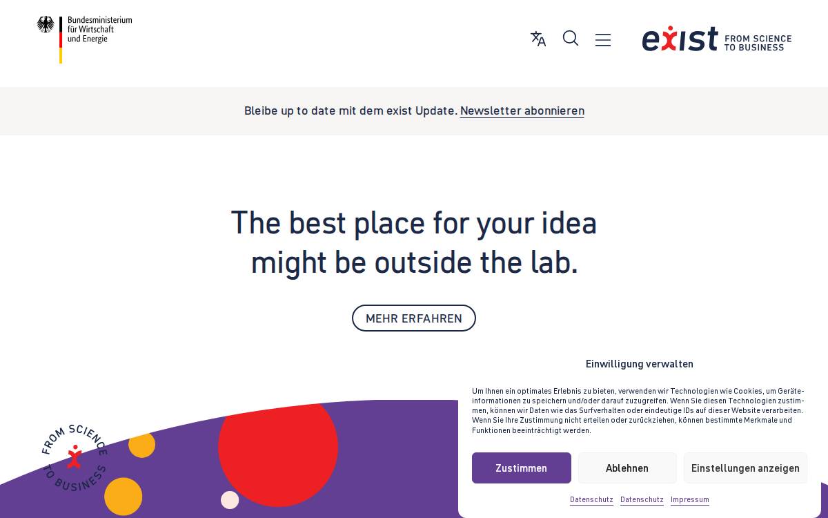 EXIST website preview