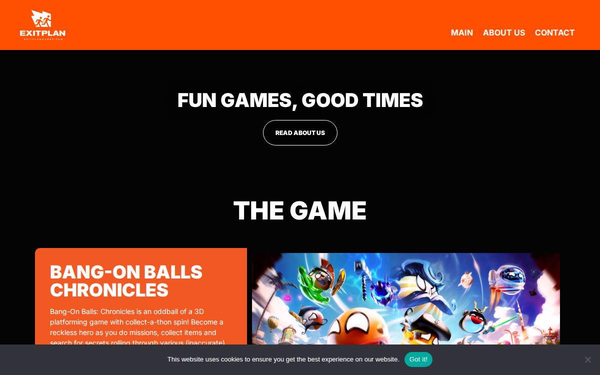Exit Plan Games website preview