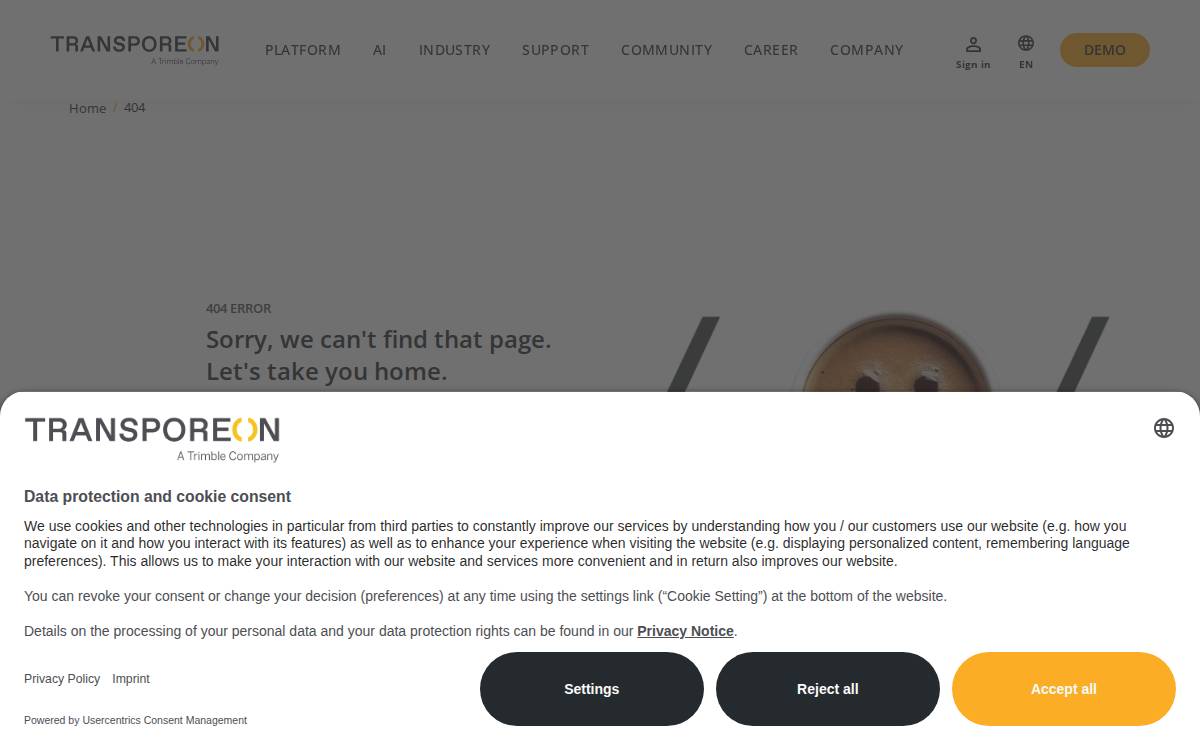 Exit Transport management system MIF website preview