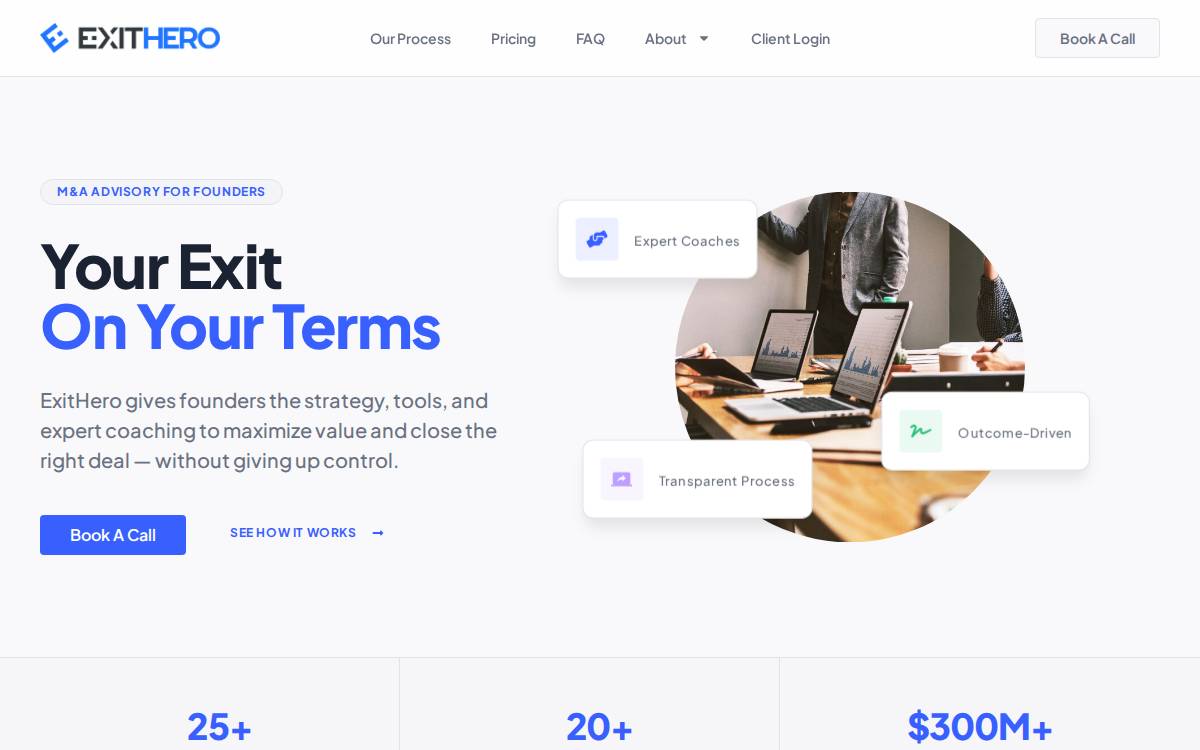 ExitHero website preview