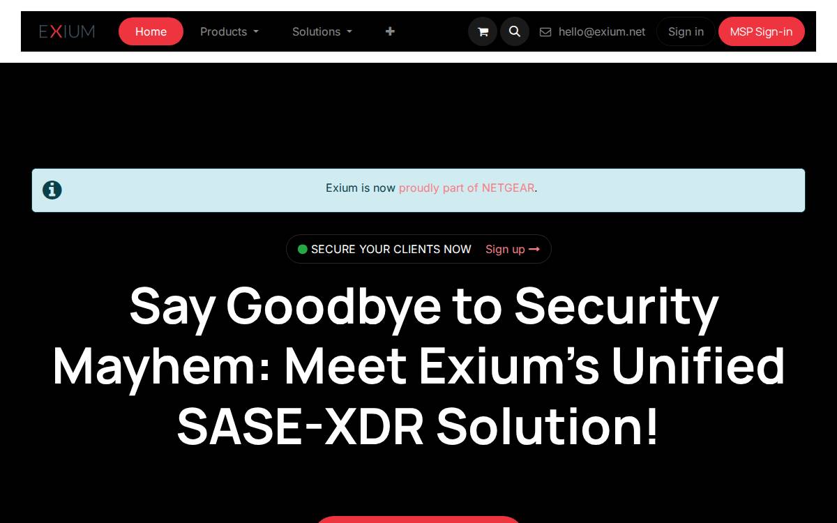 Exium website preview