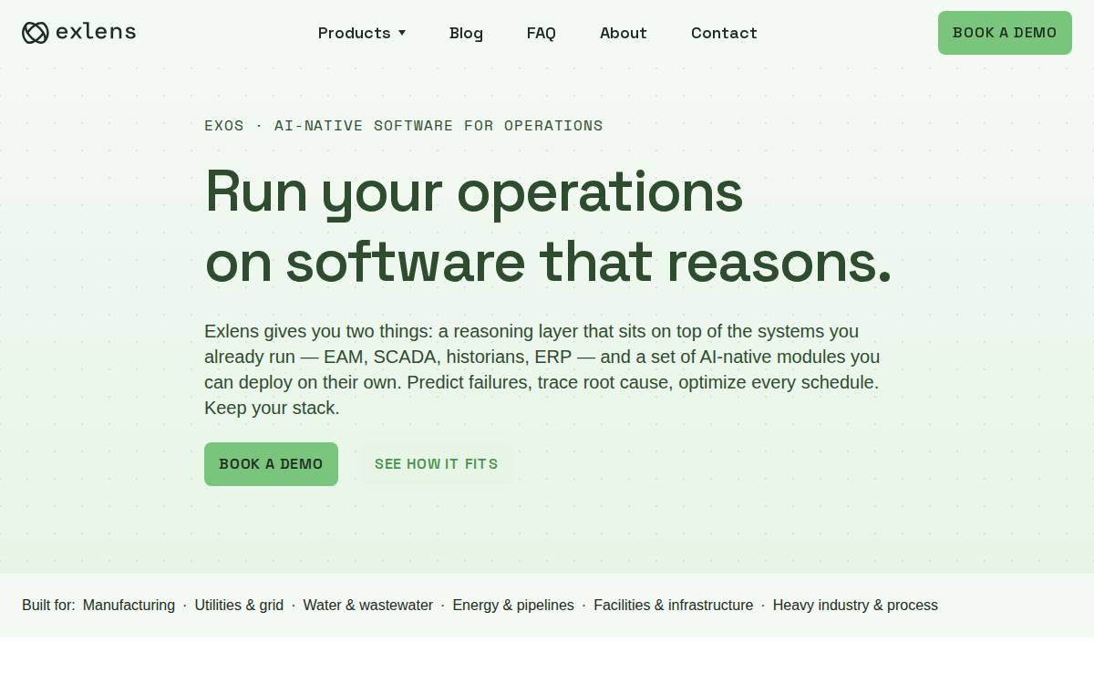 Exlens website preview