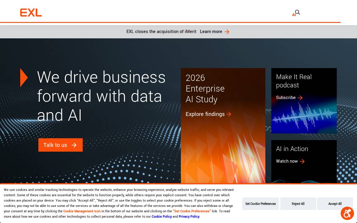 EXL Service website preview