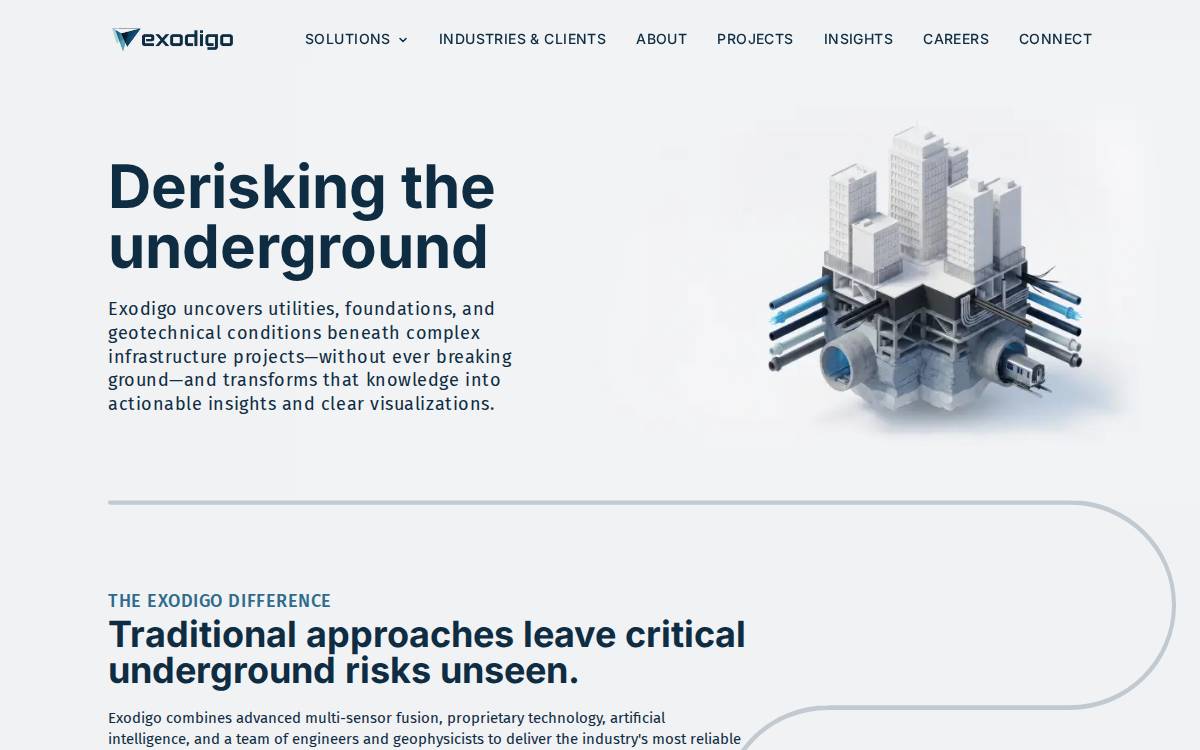 Exodigo website preview