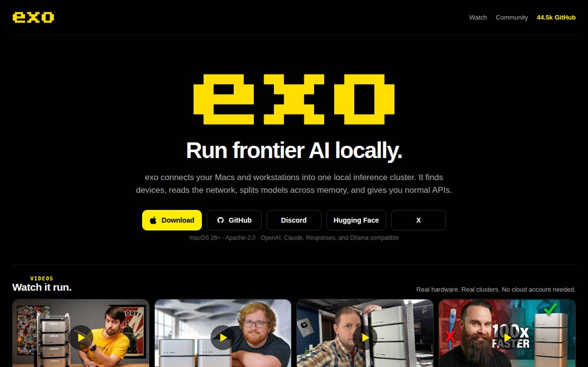 Exolabs website preview