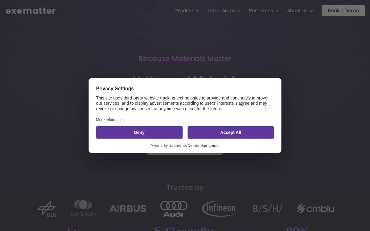 Exomatter website preview