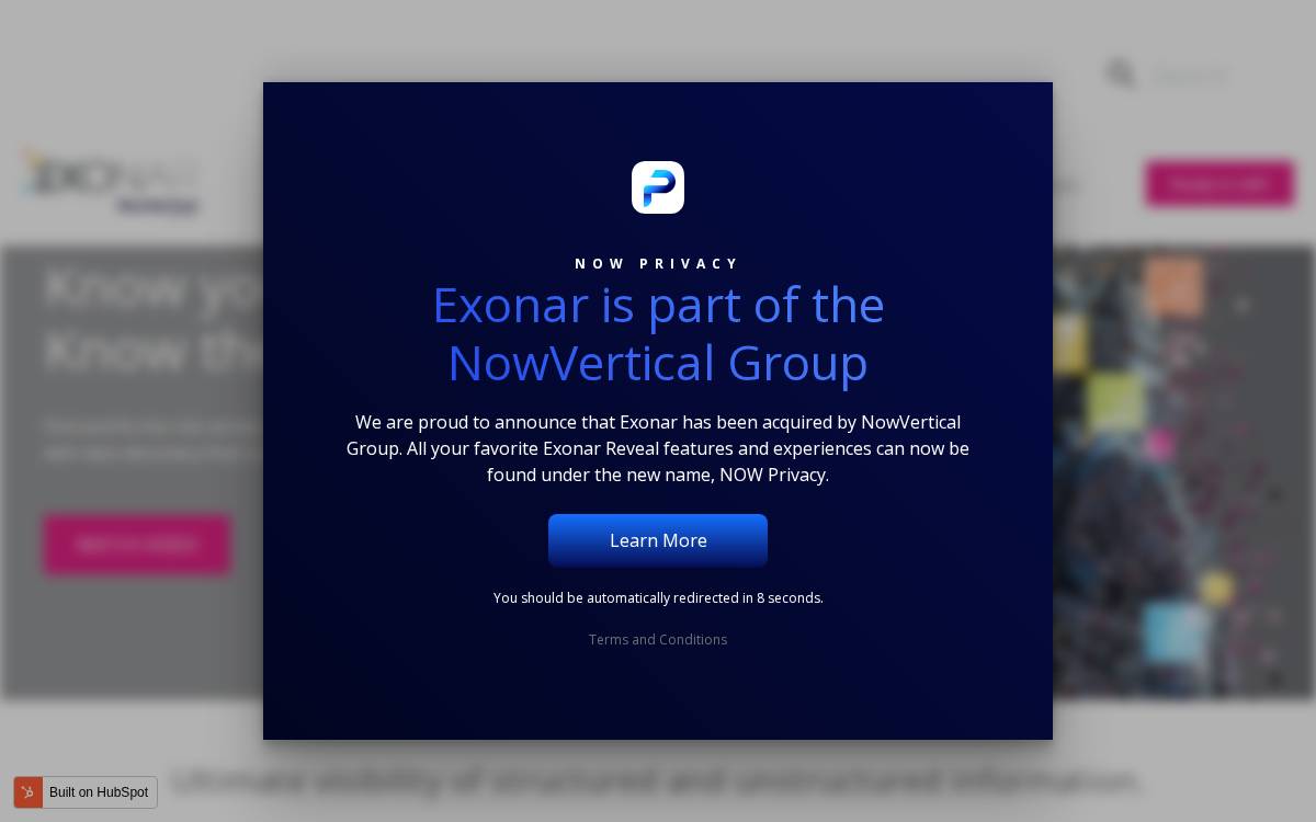Exonar website preview