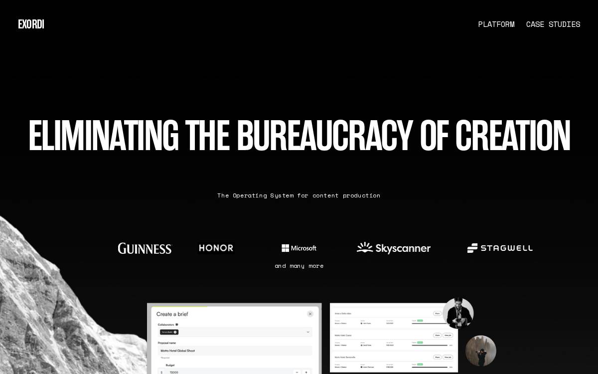 Exordi website preview