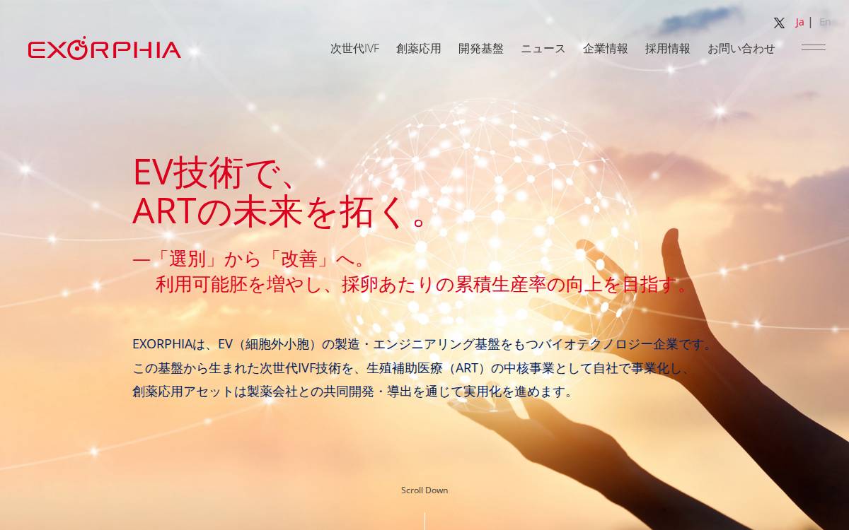 株式会社EXORPHIA website preview
