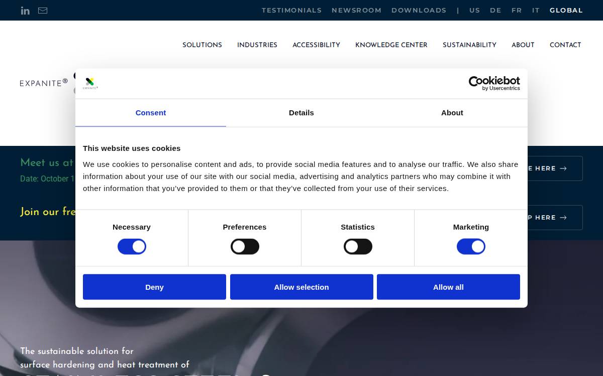 Expanite website preview