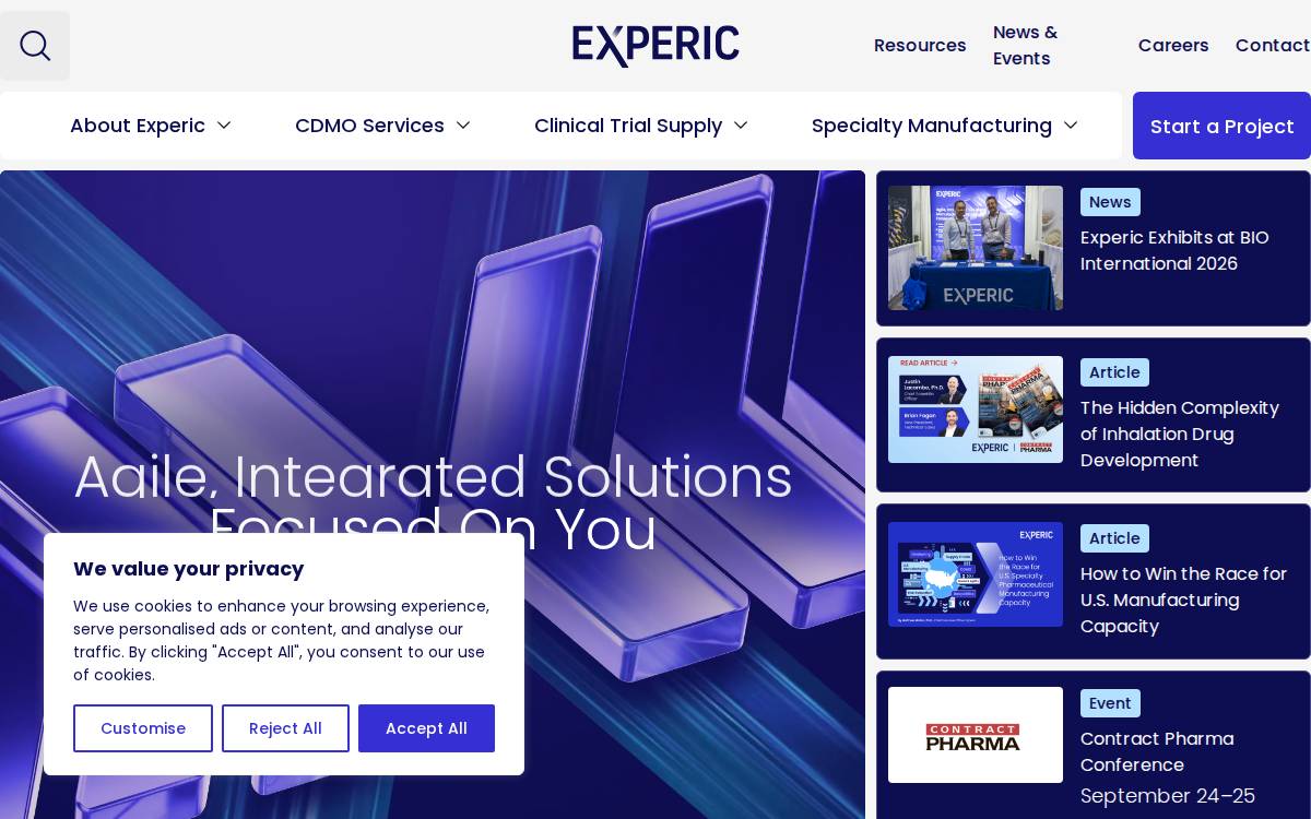 Experic website preview