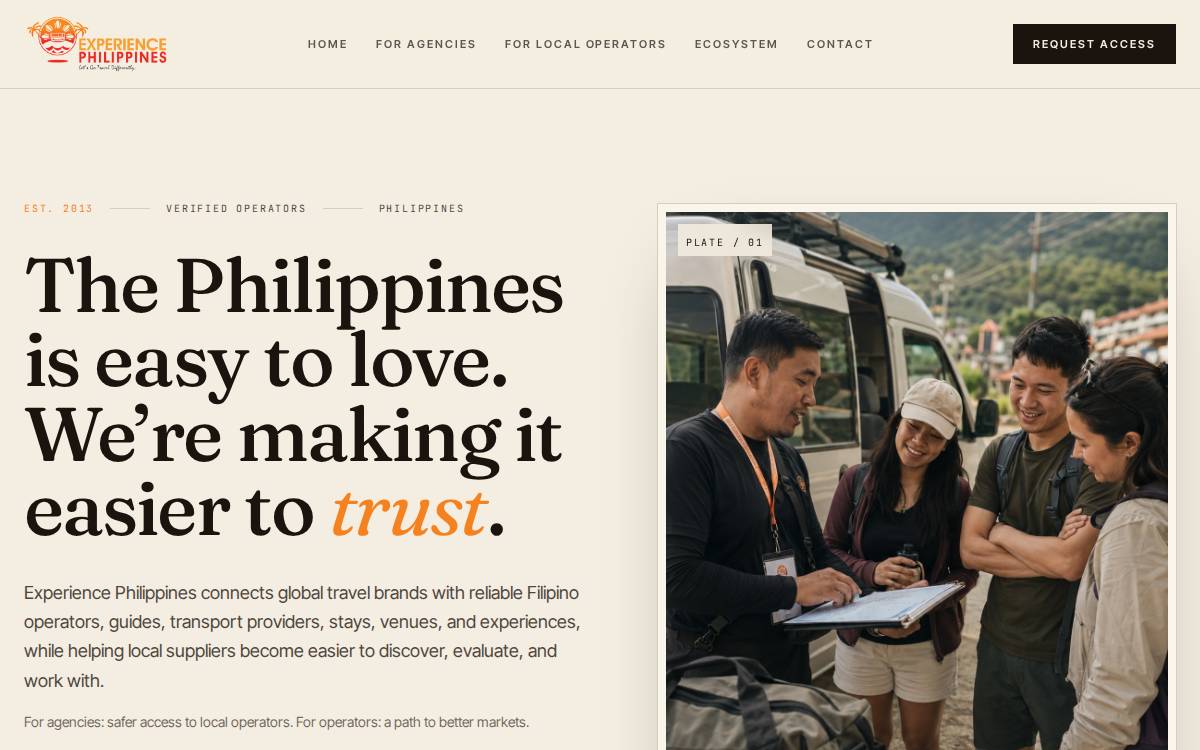 Experience website preview
