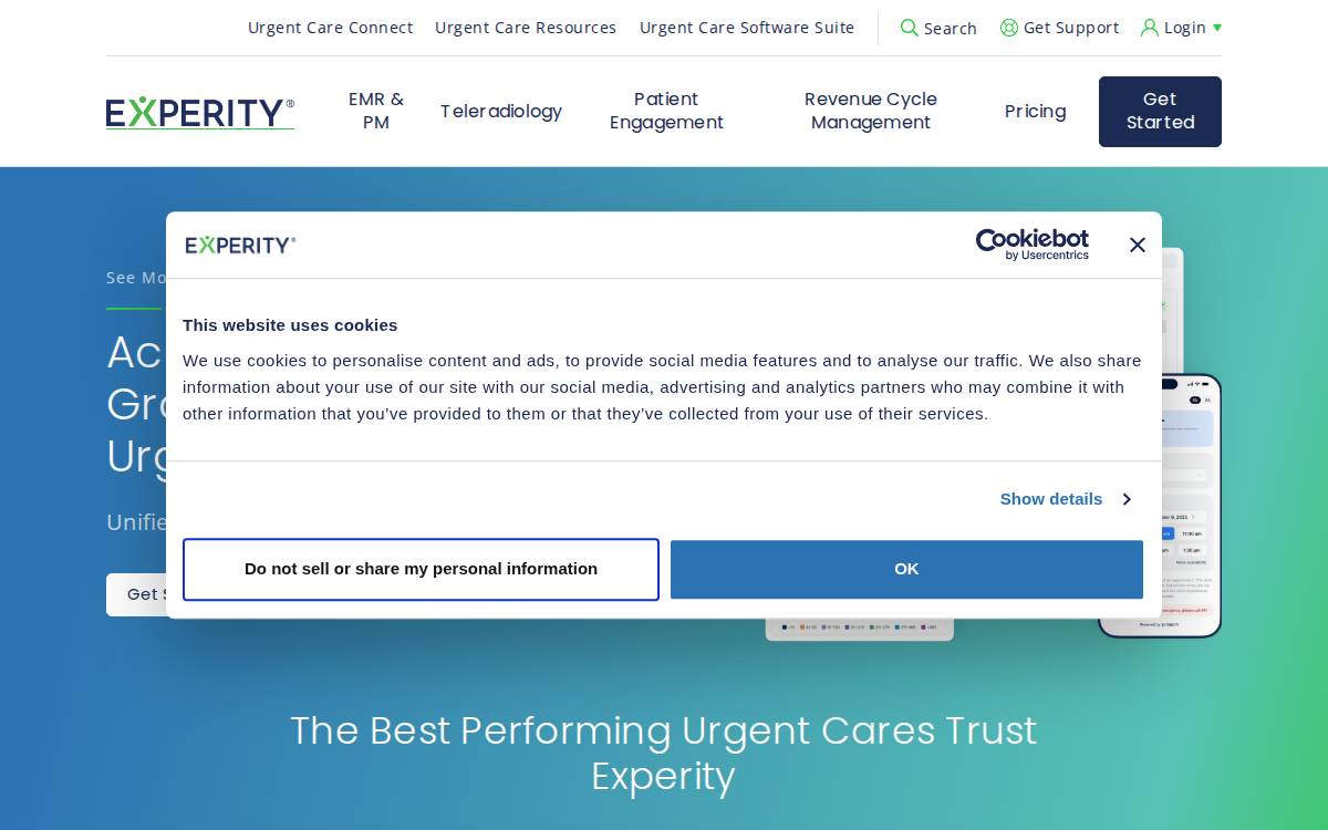 Experity website preview
