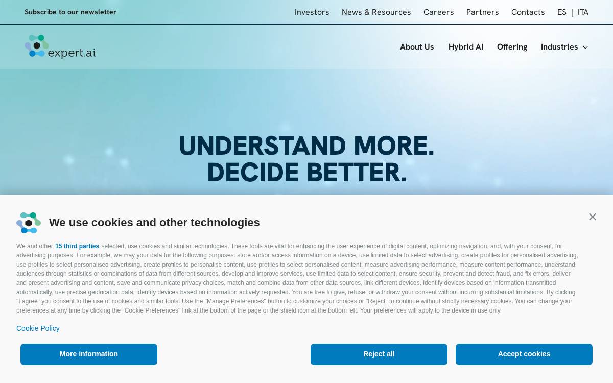 Expert AI website preview