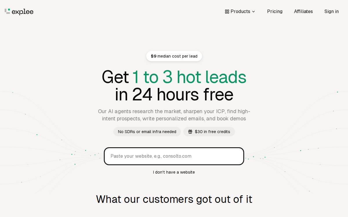Explee website preview