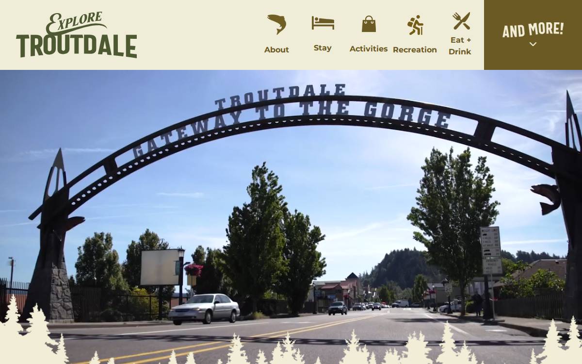 Exploretroutdale website preview