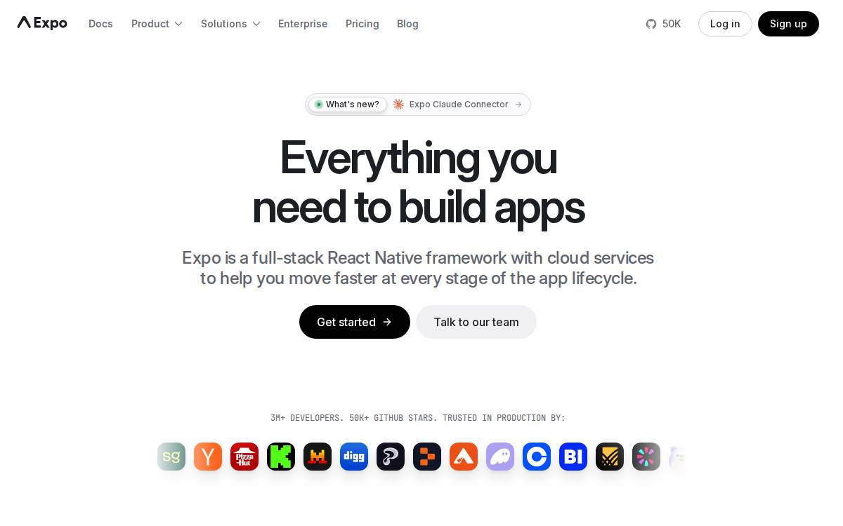 Expo website preview