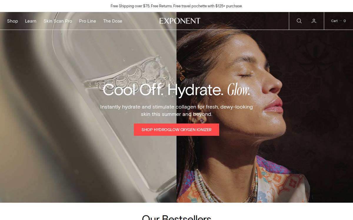 Exponent Beauty website preview