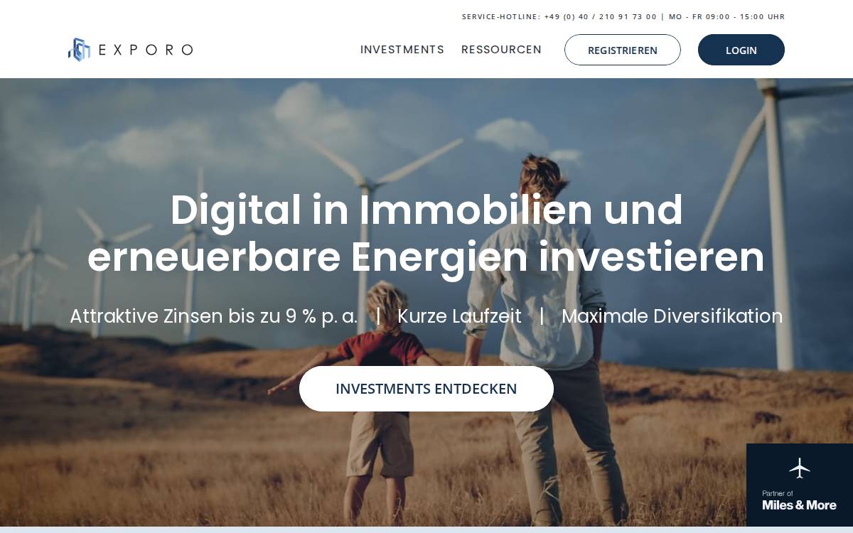 Exporo website preview