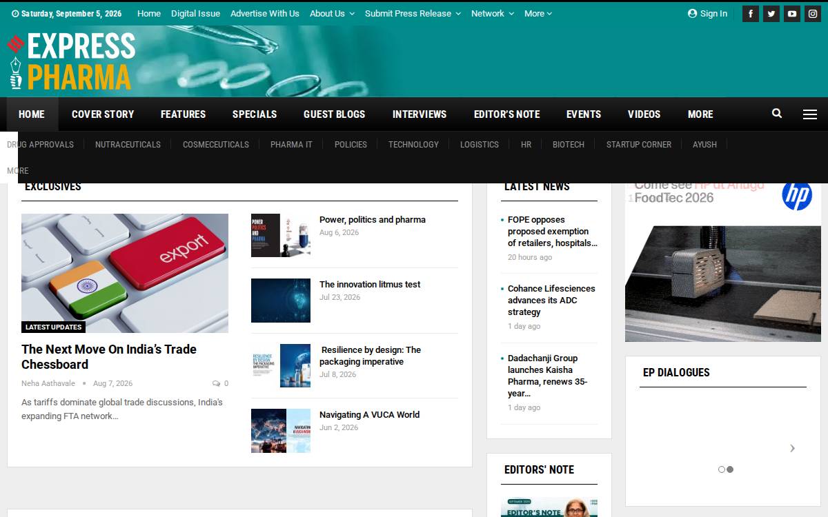 Expresspharma website preview