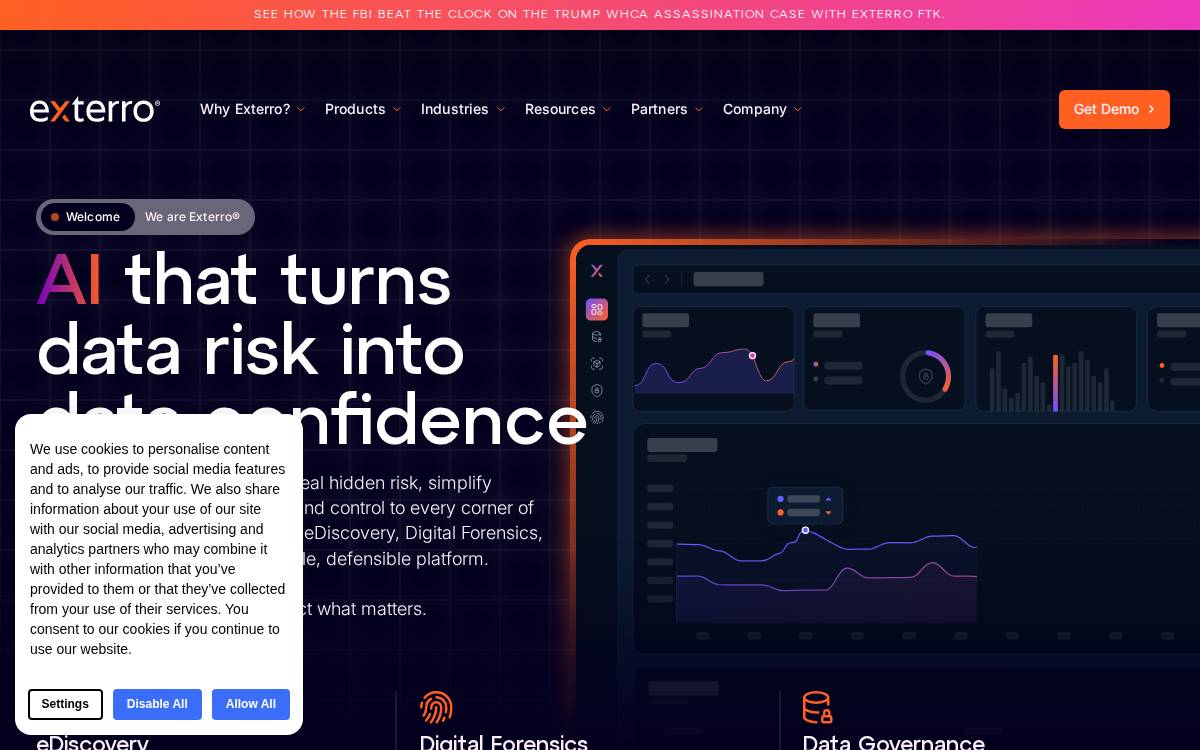 Exterro website preview