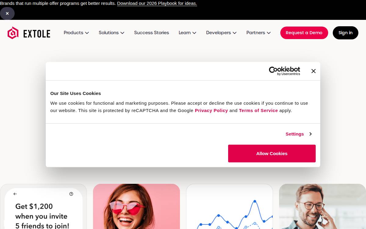 Extole website preview