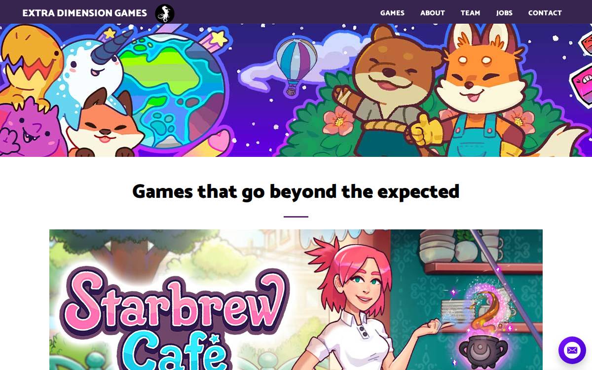 Extra Dimension Games Inc. Website website preview