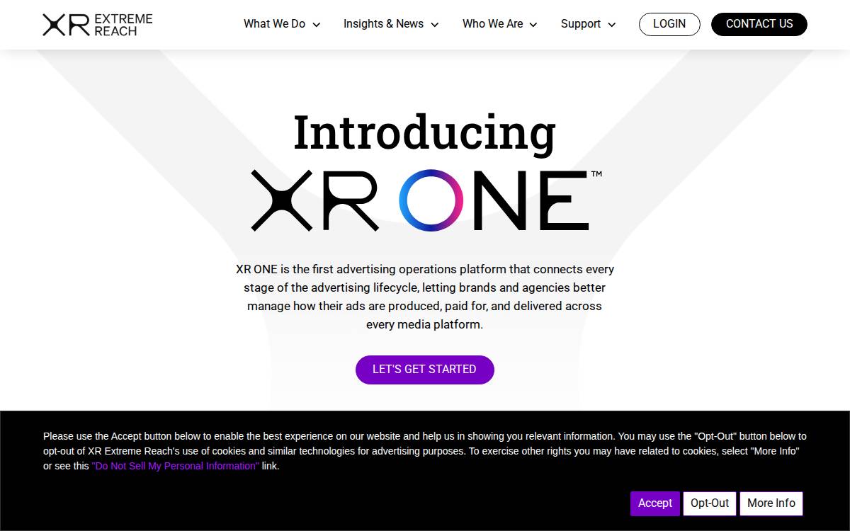 Extreme Reach website preview