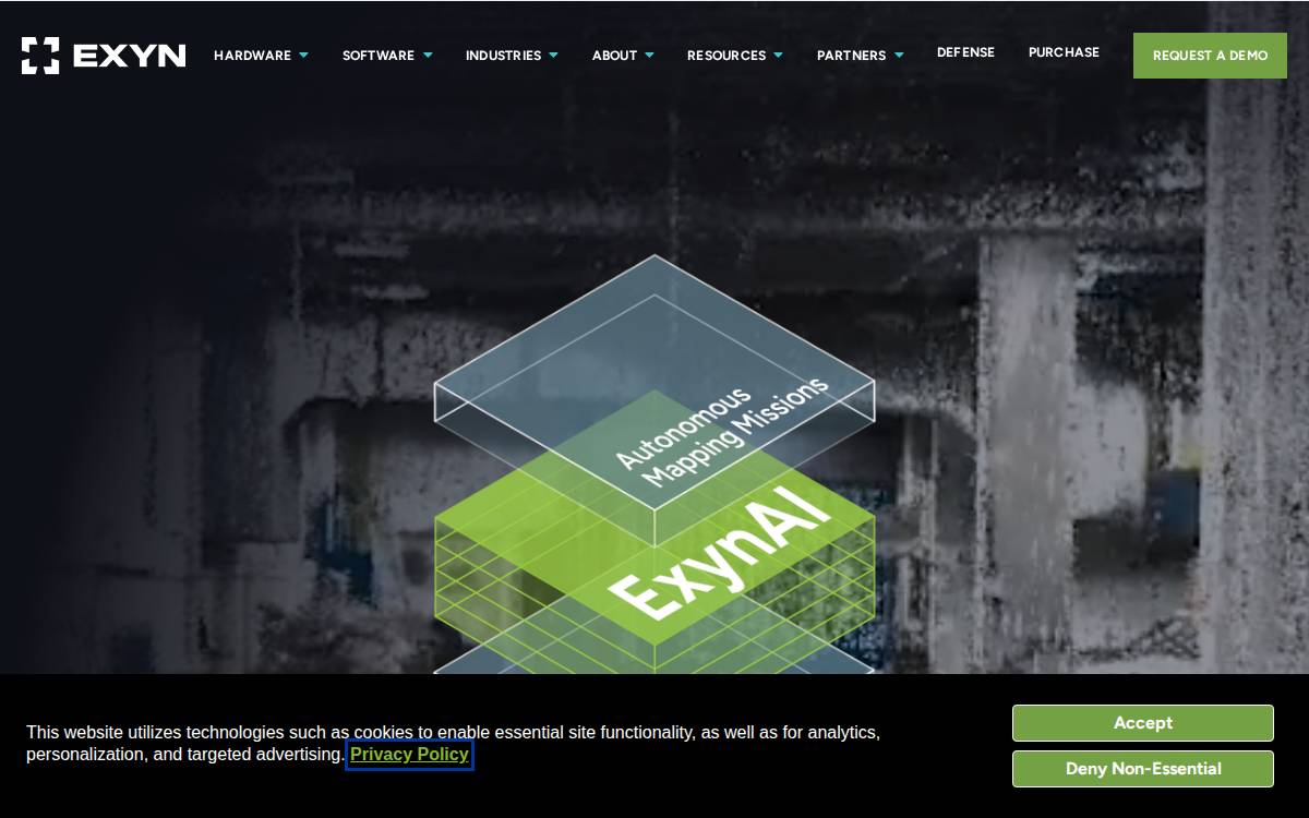 Exyn Technologies website preview