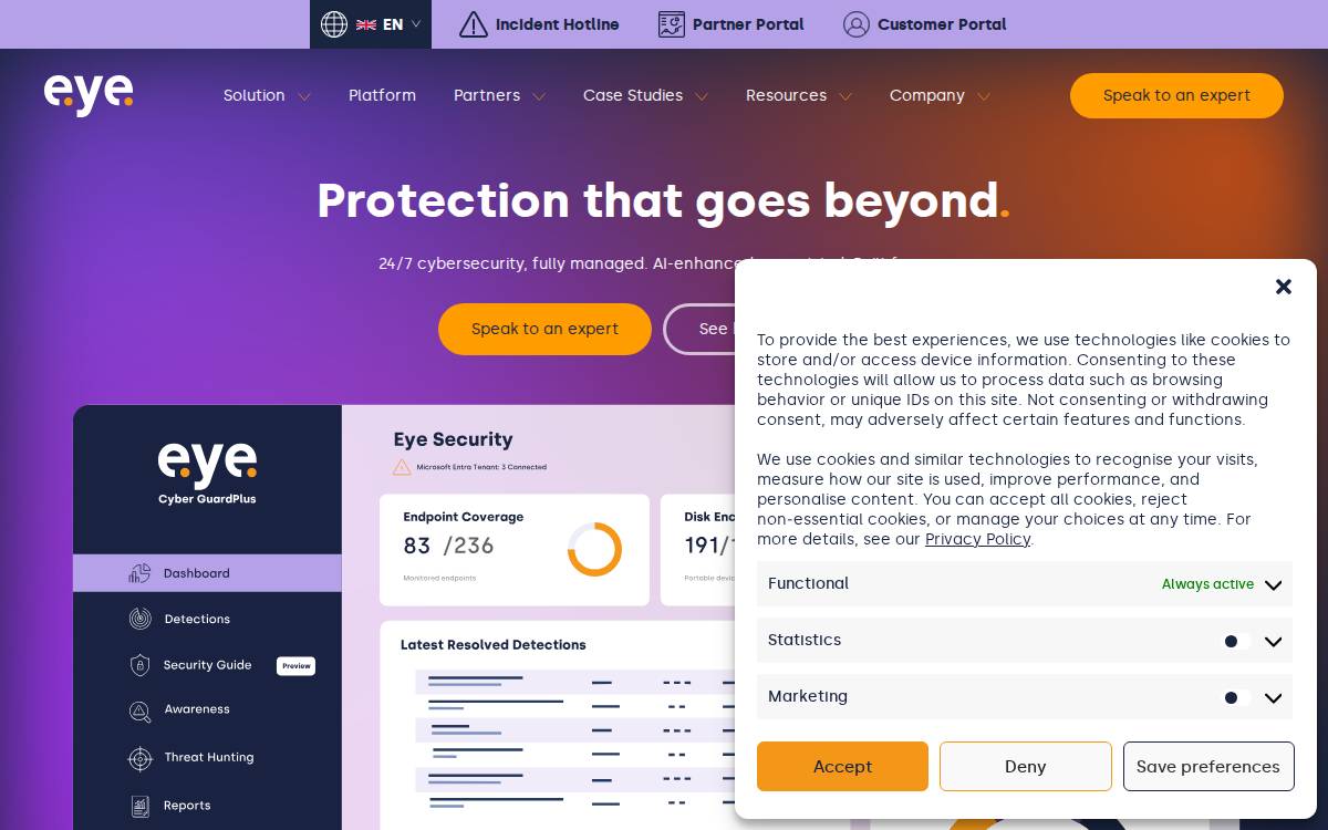 Eye Security website preview