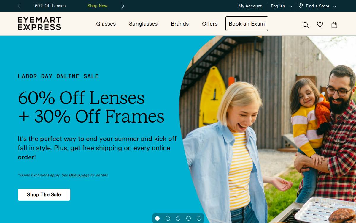 Eyemart Express website preview