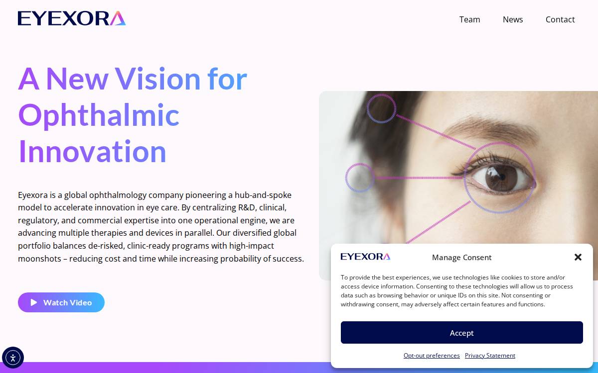 Eyexora website preview