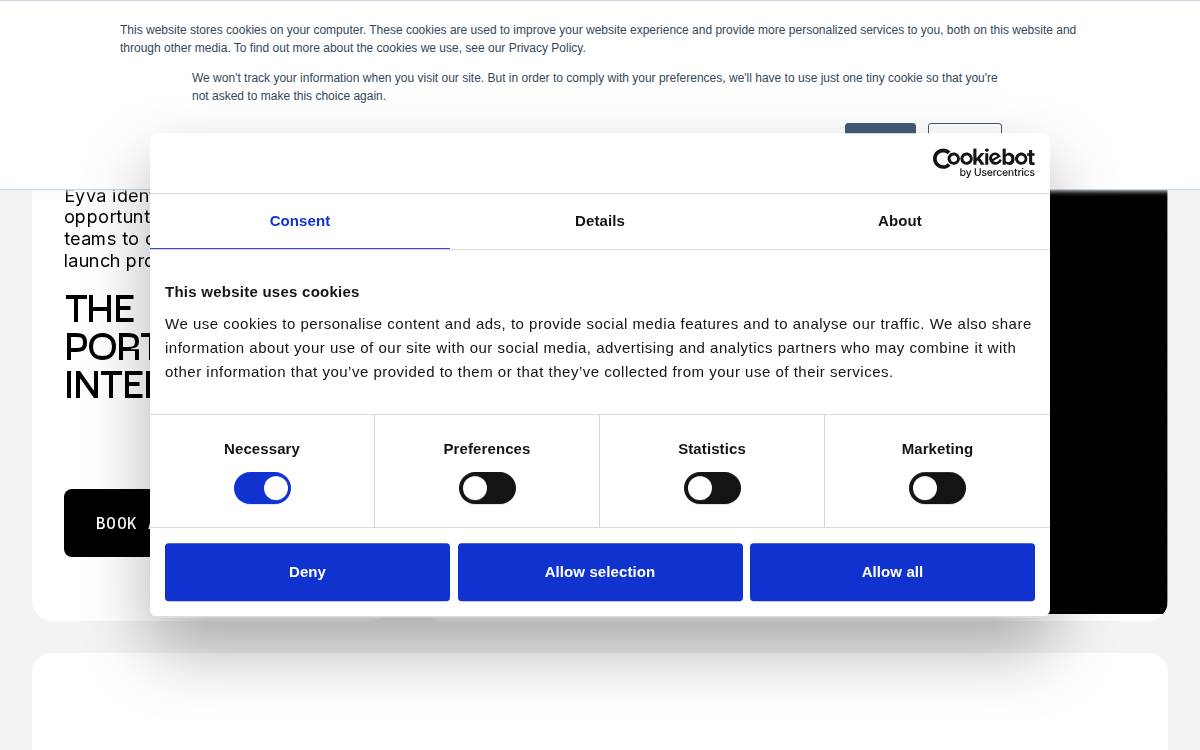 Eyva website preview