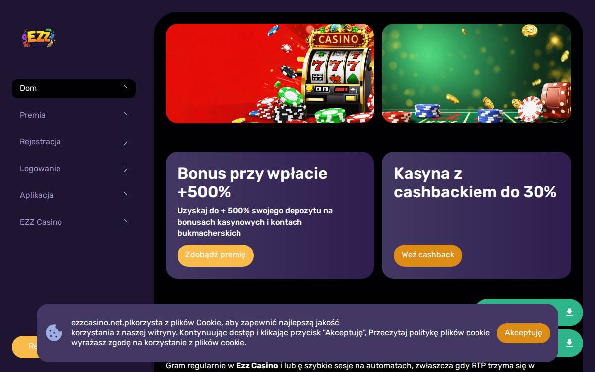 ezz casino website preview