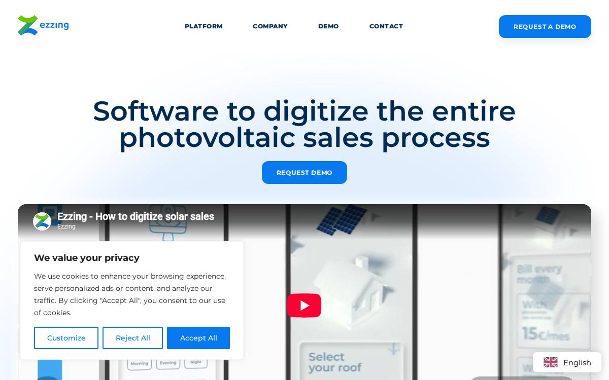 Ezzing Solar website preview